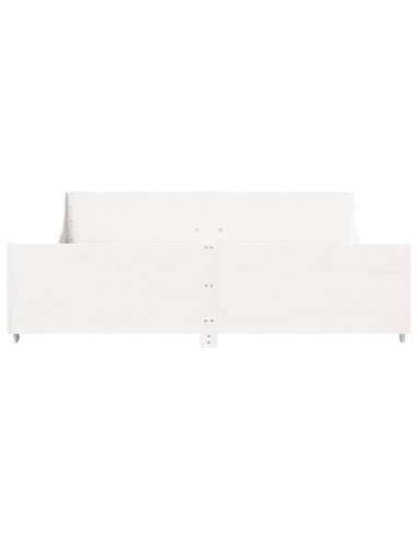 Giroletto con Testiera Bianco 200x200 cm Legno Massello di Pino