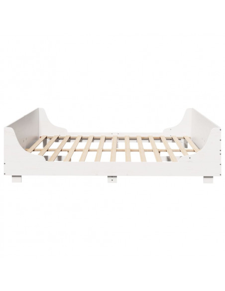 Giroletto con Testiera Bianco 200x200 cm Legno Massello di Pino