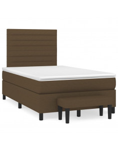 Giroletto a Molle con Materasso Marrone Scuro 120x200cm Tessuto 2