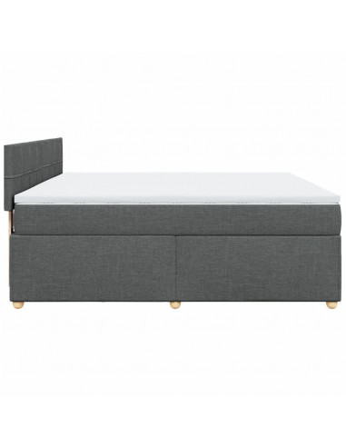 Giroletto a Molle con Materasso Grigio Scuro 180x200 cm Tessuto