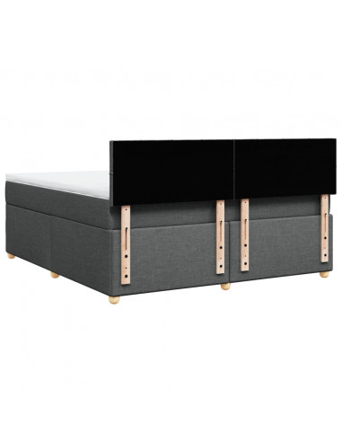 Giroletto a Molle con Materasso Grigio Scuro 180x200 cm Tessuto