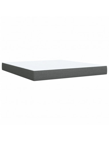 Giroletto a Molle con Materasso Grigio Scuro 180x200 cm Tessuto