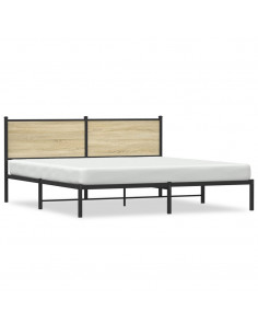 Giroletto con Testiera in Metallo Rovere Sonoma 183x213 cm 2