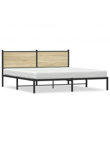 Giroletto con Testiera in Metallo Rovere Sonoma 183x213 cm