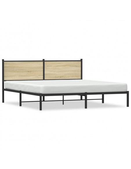 Giroletto con Testiera in Metallo Rovere Sonoma 183x213 cm