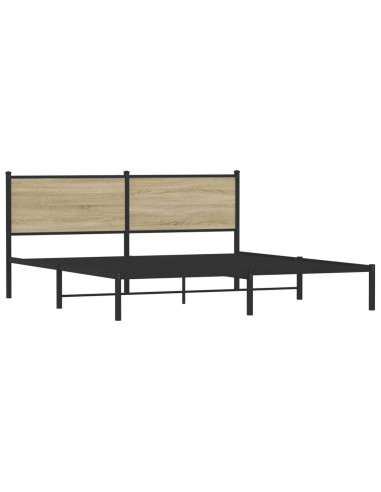 Giroletto con Testiera in Metallo Rovere Sonoma 183x213 cm