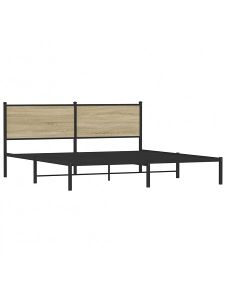 Giroletto con Testiera in Metallo Rovere Sonoma 183x213 cm