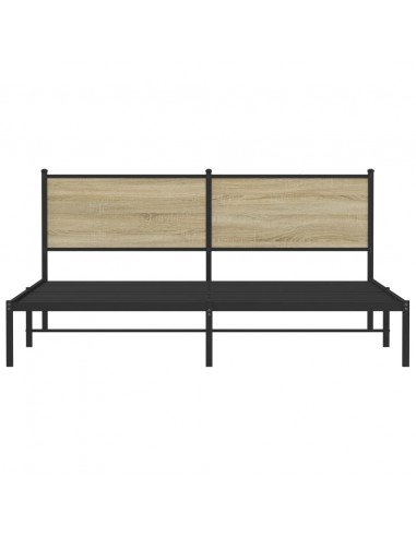 Giroletto con Testiera in Metallo Rovere Sonoma 183x213 cm