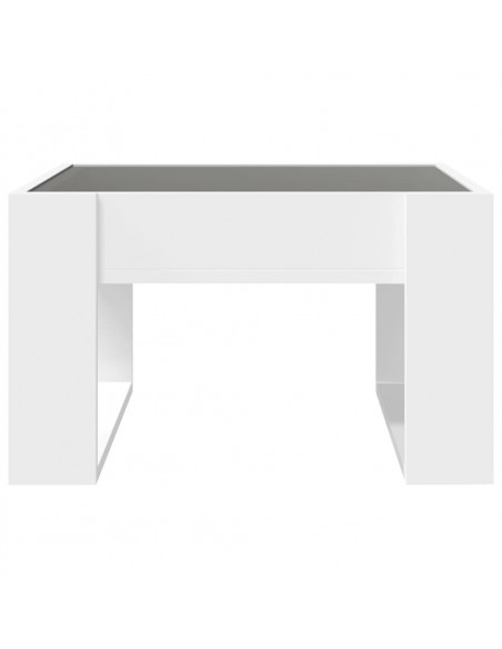 Tavolino da Salotto con LED Infinity Bianco 50x53x30 cm