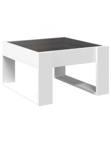 Tavolino da Salotto con LED Infinity Bianco 50x53x30 cm