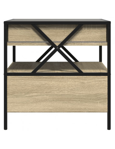 Tavolino da Salotto con LED Infinity Rovere Sonoma 50x50x51 cm