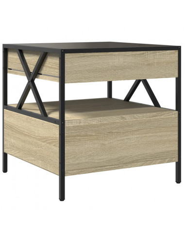 Tavolino da Salotto con LED Infinity Rovere Sonoma 50x50x51 cm