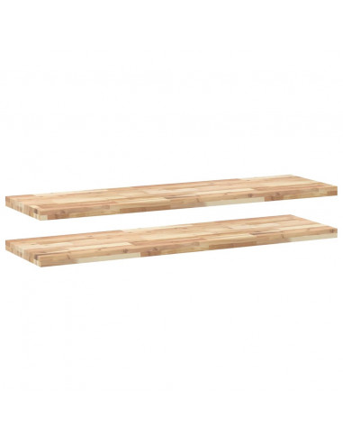 Mensole da Parete 2 pz 160x40x4 cm Legno Acacia Non Trattato