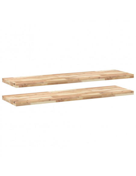 Mensole da Parete 2 pz 160x40x4 cm Legno Acacia Non Trattato