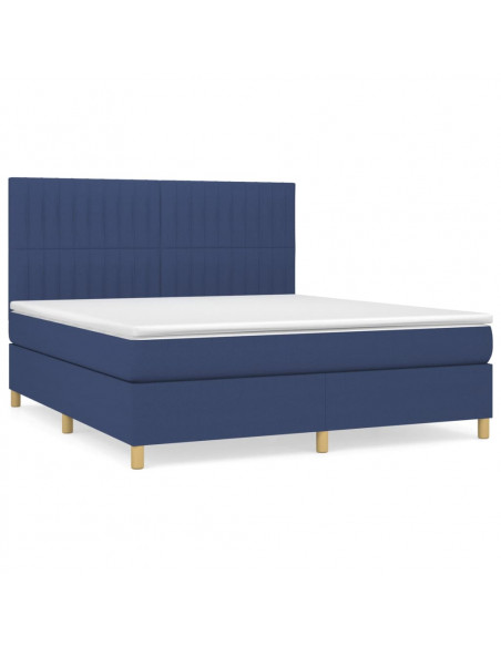 Giroletto a Molle con Materasso Blu 180x200 cm in Tessuto