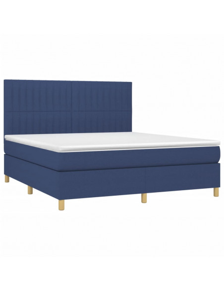 Giroletto a Molle con Materasso Blu 180x200 cm in Tessuto