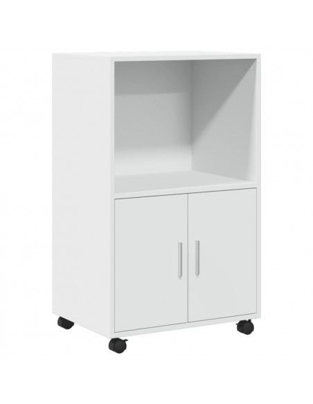 Mobile con Ruote Bianco 55x40x91 cm in Truciolato