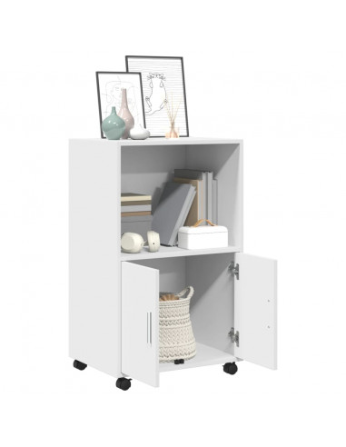 Mobile con Ruote Bianco 55x40x91 cm in Truciolato