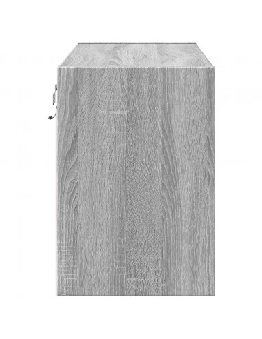 Mobile TV a Parete con Luci LED Grigio Sonoma 80x31x45 cm