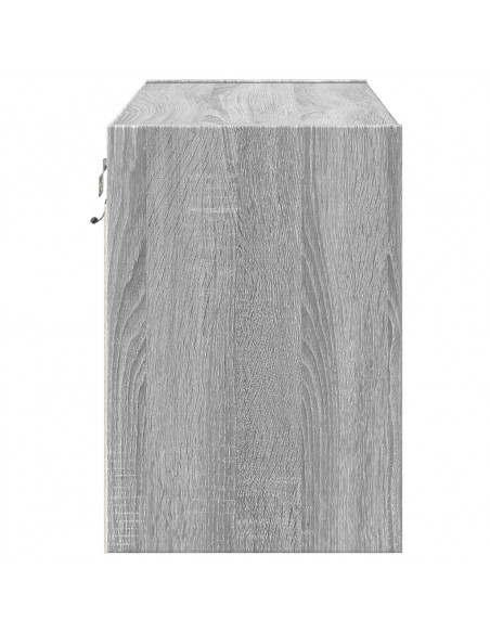 Mobile TV a Parete con Luci LED Grigio Sonoma 80x31x45 cm