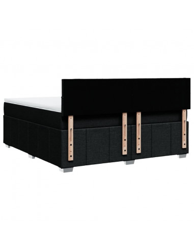 Giroletto a Molle con Materasso Nero 180x200 cm in Tessuto