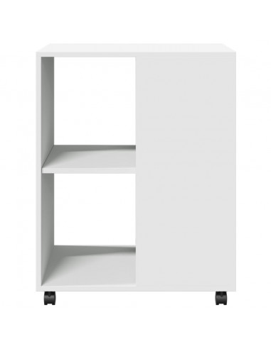 Tavolino con Ruote Bianco 55x60x78 cm in Truciolato