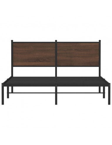 Giroletto con Testiera in Metallo Rovere Marrone 140x190 cm