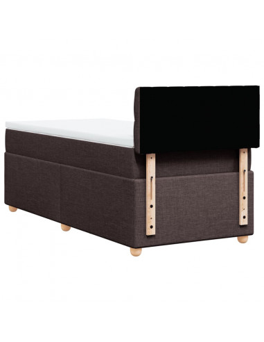 Giroletto a Molle con Materasso Marrone Scuro 80x200 cm Tessuto