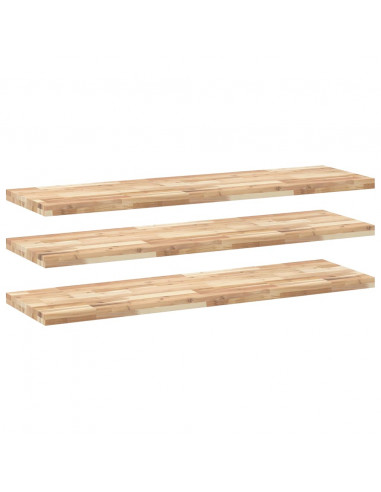 Mensole da Parete 3 pz 120x40x4 cm Legno Acacia Non Trattato