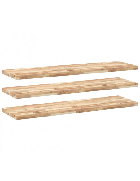 Mensole da Parete 3 pz 120x40x4 cm Legno Acacia Non Trattato