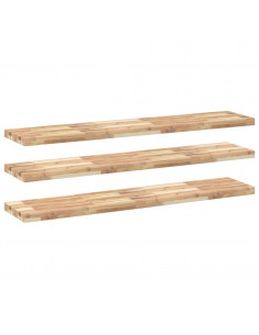 Mensole da Parete 3 pz 120x30x4 cm Legno Acacia Non Trattato 2