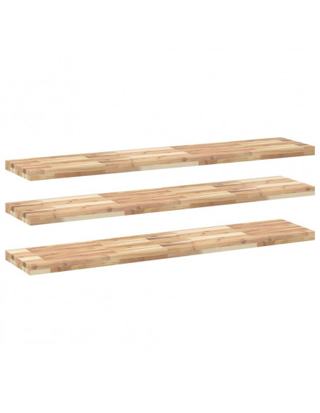Mensole da Parete 3 pz 120x30x4 cm Legno Acacia Non Trattato