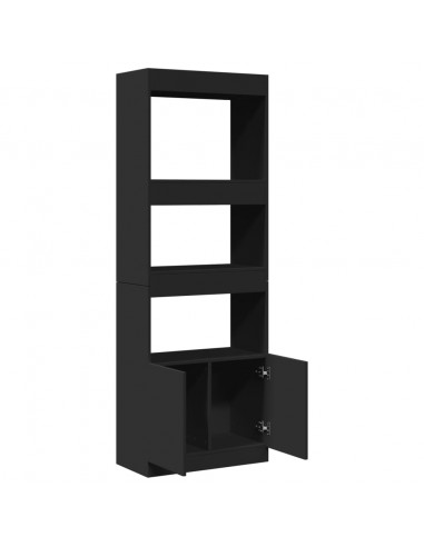 Credenza Nera 63x33x180 cm in Truciolato