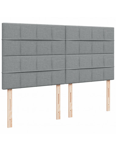 Giroletto a Molle con Materasso Grigio Chiaro180x200 cm Tessuto