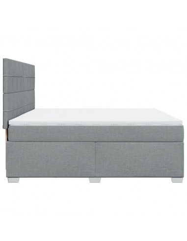 Giroletto a Molle con Materasso Grigio Chiaro180x200 cm Tessuto