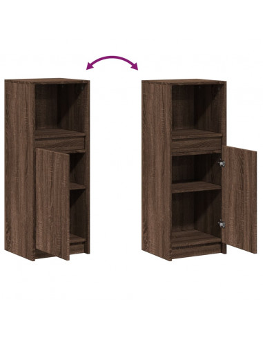 Credenza con LED Rovere Marrone 38x34x100 cm Legno Multistrato