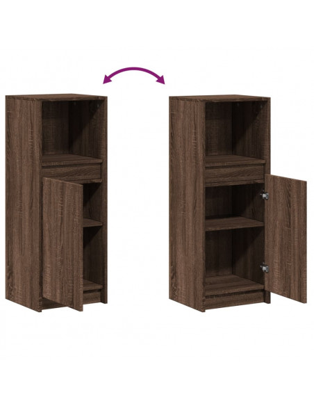Credenza con LED Rovere Marrone 38x34x100 cm Legno Multistrato