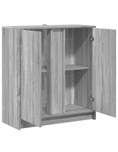 Credenza con LED Grigio Sonoma 77x34x85 cm in Legno Multistrato 2