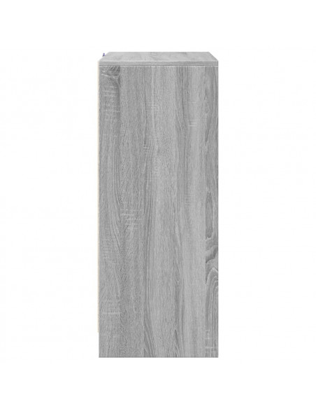 Credenza con LED Grigio Sonoma 77x34x85 cm in Legno Multistrato