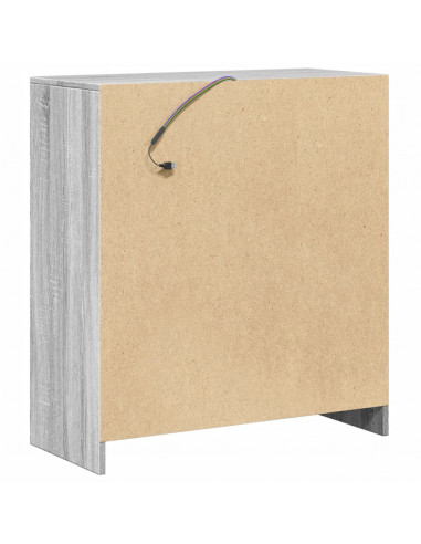 Credenza con LED Grigio Sonoma 77x34x85 cm in Legno Multistrato