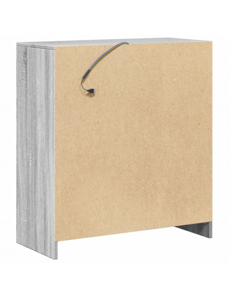 Credenza con LED Grigio Sonoma 77x34x85 cm in Legno Multistrato