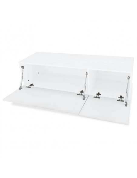 Mobile Porta TV in Legno Multistrato 120x40x34 cm Bianco Lucido