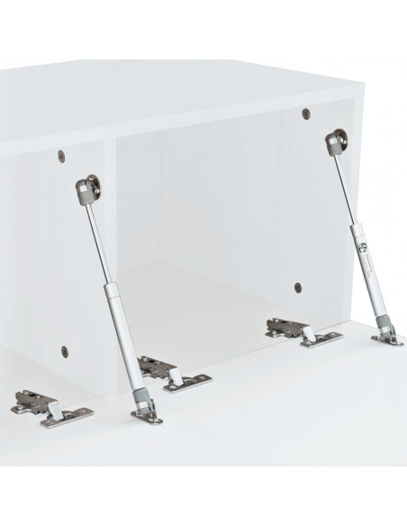Mobile Porta TV in Legno Multistrato 120x40x34 cm Bianco Lucido