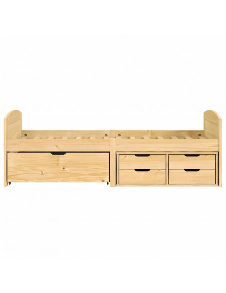 Dormeuse 5 Cassetti 90x200 cm Legno Massello Pino IRUN