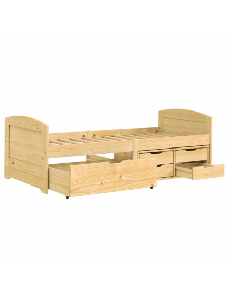 Dormeuse 5 Cassetti 90x200 cm Legno Massello Pino IRUN