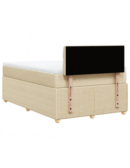 Giroletto a Molle con Materasso Crema 120x200 cm in Tessuto