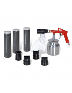 Kit sabbiatura ad aria 3 Bottiglie di sabbie & 4 pz ugelli 2
