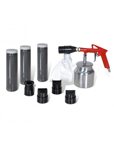 Kit sabbiatura ad aria 3 Bottiglie di sabbie & 4 pz ugelli