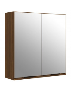 Armadietto a Specchio da Bagno Rovere Marrone 64x20x67 cm 2