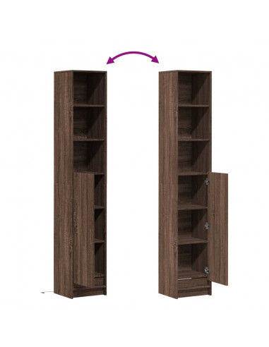 Credenza con LED Rovere Marrone 36x32,5x200cm Legno Multistrato